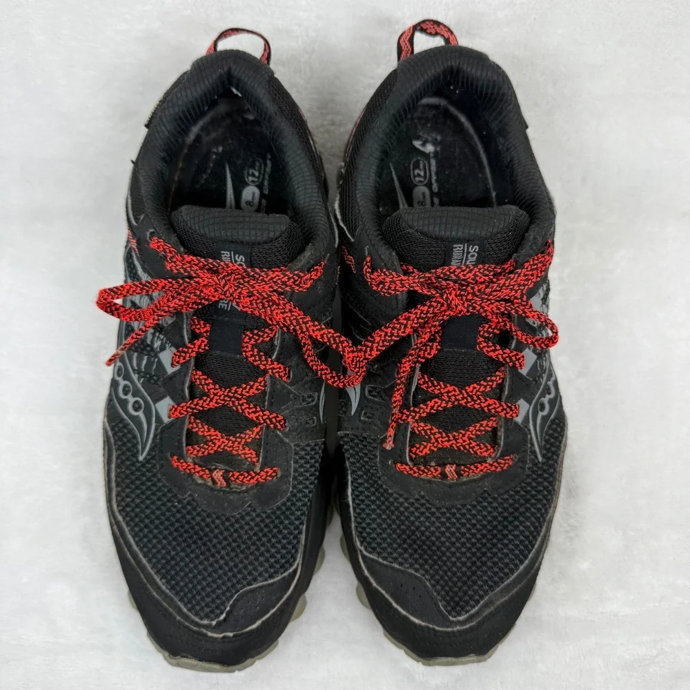 Saucony Excursion TR12 GTX Womens 10‎ Black Red Gore-Tex Trail Running S10453-1